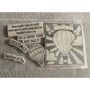 Hot Air Ballons Cling Rubber Stamp Set of 6